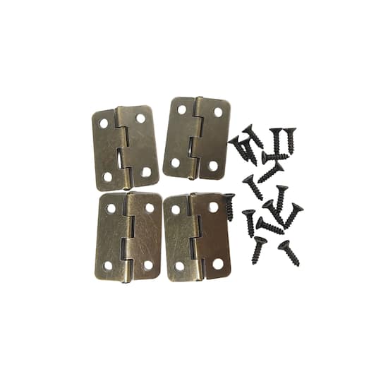 36 Packs: 4 ct. (144 total) Bronze Metal Hinges with Screws by Make Market®